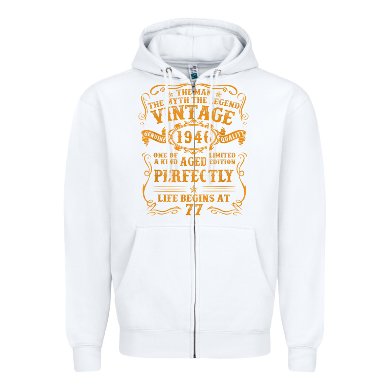 Vintage 1946 The Man Myth Legend 77 Year Old Birthday Gifts Zipper Hoodie by trangStudio | Teevron