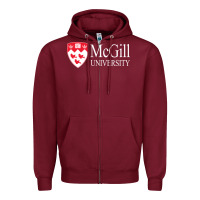 Burgundy mcgill university Zipper Hoodie - Craftify