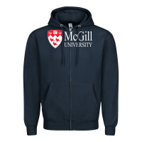Navy mcgill university Zipper Hoodie - Craftify