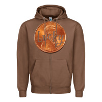 Cute Good Luck Gift - Lucky Penny Zipper Hoodie | Teevron