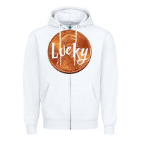 White Cute Good Luck Gift - Lucky Penny Zipper Hoodie - Craftify