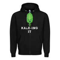 Black kaleing it kale art for vegans vegetarians Zipper Hoodie - Craftify