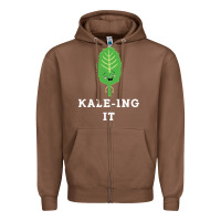Chestnut kaleing it kale art for vegans vegetarians Zipper Hoodie - Craftify