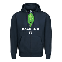Navy kaleing it kale art for vegans vegetarians Zipper Hoodie - Craftify
