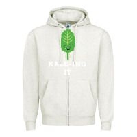Oatmeal Heather kaleing it kale art for vegans vegetarians Zipper Hoodie - Craftify