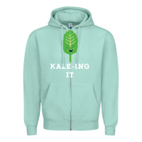 Seafoam kaleing it kale art for vegans vegetarians Zipper Hoodie - Craftify