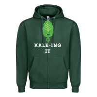 Sports Green kaleing it kale art for vegans vegetarians Zipper Hoodie - Craftify