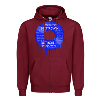 Burgundy detroit motown record t shirt motown record t shirt Zipper Hoodie - Craftify