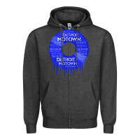 Charcoal Heather detroit motown record t shirt motown record t shirt Zipper Hoodie - Craftify