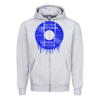 Heather Grey detroit motown record t shirt motown record t shirt Zipper Hoodie - Craftify