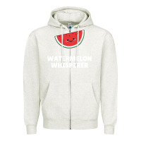 Oatmeal Heather watermelon t  shirt watermelon whisperer t  shirt Zipper Hoodie - Craftify