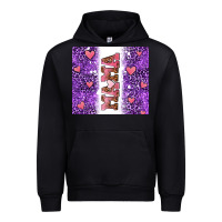 Black purple leopard pink mama hearts Urban Hoodie - AdoDesignShop