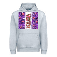 Heather Grey purple leopard pink mama hearts Urban Hoodie - AdoDesignShop