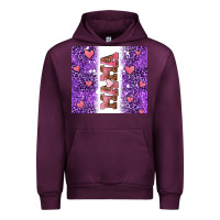 Mauve Wine purple leopard pink mama hearts Urban Hoodie - AdoDesignShop