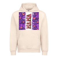 Sandshell purple leopard pink mama hearts Urban Hoodie - AdoDesignShop