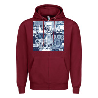 Burgundy coach blue Zipper Hoodie - Craftify
