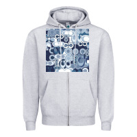 Heather Grey coach blue Zipper Hoodie - Craftify