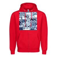 Red coach blue Zipper Hoodie - Craftify
