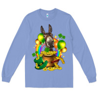 Colony Blue St. Patrick's Donkey with balloon Long Sleeve Tee - HowdyJamesFarm
