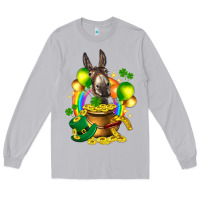 Moon Dust St. Patrick's Donkey with balloon Long Sleeve Tee - HowdyJamesFarm