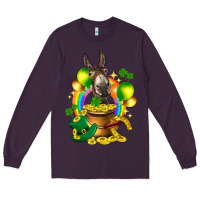 Plum St. Patrick's Donkey with balloon Long Sleeve Tee - HowdyJamesFarm