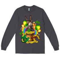 Smoke St. Patrick's Donkey with balloon Long Sleeve Tee - HowdyJamesFarm