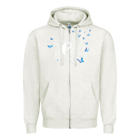 Oatmeal Heather yin yang with butterflies ancient chinese yin yang Zipper Hoodie - Craftify