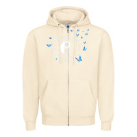 Sandshell yin yang with butterflies ancient chinese yin yang Zipper Hoodie - Craftify