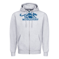 Heather Grey middlebury panthers Zipper Hoodie - Craftify