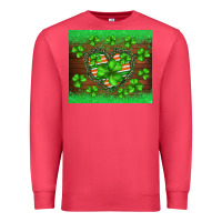 Cardinal st.patricks heart shamrocks glitter Premium Sweatshirt - BarkalooDesign