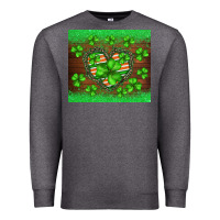 Charcoal Heather st.patricks heart shamrocks glitter Premium Sweatshirt - BarkalooDesign