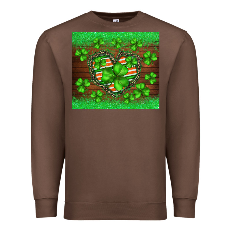 St.patricks Heart Shamrocks Glitter Premium Sweatshirt by BarkalooDesign | Teevron