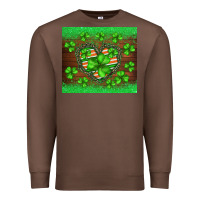 Chestnut st.patricks heart shamrocks glitter Premium Sweatshirt - BarkalooDesign