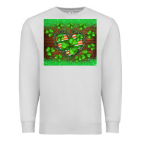 Dove Grey st.patricks heart shamrocks glitter Premium Sweatshirt - BarkalooDesign