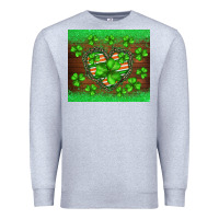 Heather Grey st.patricks heart shamrocks glitter Premium Sweatshirt - BarkalooDesign
