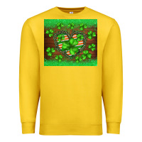 Lemon st.patricks heart shamrocks glitter Premium Sweatshirt - BarkalooDesign