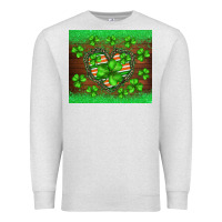 Oatmeal Heather st.patricks heart shamrocks glitter Premium Sweatshirt - BarkalooDesign