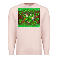 Pale Pink st.patricks heart shamrocks glitter Premium Sweatshirt - BarkalooDesign