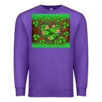 Purple st.patricks heart shamrocks glitter Premium Sweatshirt - BarkalooDesign
