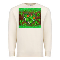 Sandshell st.patricks heart shamrocks glitter Premium Sweatshirt - BarkalooDesign