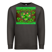 Smoke st.patricks heart shamrocks glitter Premium Sweatshirt - BarkalooDesign