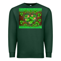 Sports Green st.patricks heart shamrocks glitter Premium Sweatshirt - BarkalooDesign
