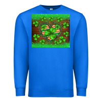 True Royal st.patricks heart shamrocks glitter Premium Sweatshirt - BarkalooDesign