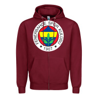 Burgundy fenerbahçe pullover Zipper Hoodie - Craftify