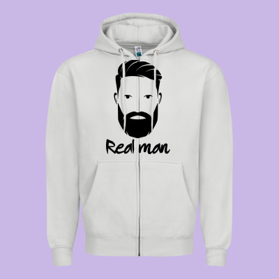 Real Man Zipper Hoodie Designed By Craftify