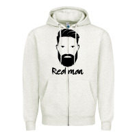 Oatmeal Heather Real Man Zipper Hoodie - Craftify