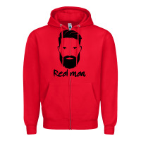 Red Real Man Zipper Hoodie - Craftify