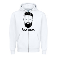 White Real Man Zipper Hoodie - Craftify
