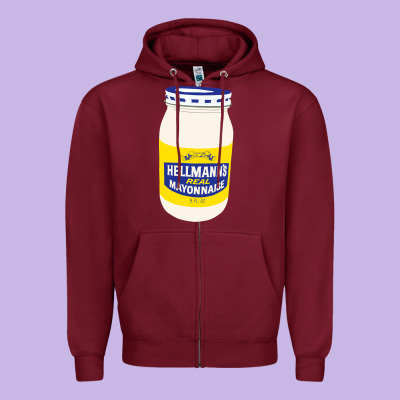 Mayonnaise Zipper Hoodie Designed By Craftify