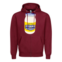 Burgundy Mayonnaise Zipper Hoodie - Craftify